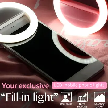 LED Makiažo Veidrodėliai Mobilųjį Telefoną Šviesos Įrašą Selfie Užpildyti Šviesos Auto 