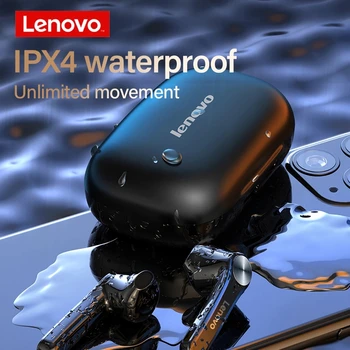 Lenovo Belaidės Ausinės QT81 Bluetooth 5.1 Vandeniui Ausines, Palieskite Mygtuką Hifi Stereo Ausinių su 1200mAh Baterija Atveju