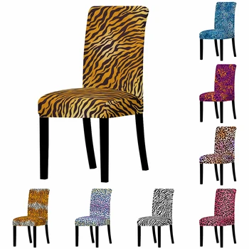 Leopard Elastinga Kėdė Padengti Ruožas Kėdės Apima Restoranas, Pokylių Valgomojo Baldai Raštas Papuošalai