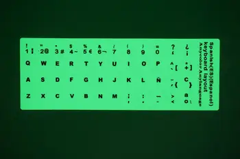 Liuminescencinės Klaviatūros Lipdukai Lipdukas Keycaps Padengti Nešiojamas Kompiuteris Notebook rusų/Ispanija/arabų Raštą, Multi-Language Lu