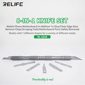 LR-101B 8 lt 1 cuchillas de CPU pegamento quitar cuchillo teléfono huella skaitmeninis IC Chip removedor escultura bisturí cuchillo