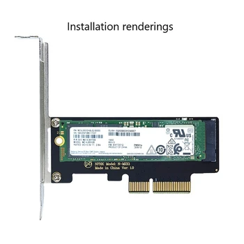 M. 2 NVME SSD NGFF, kad PCIE 3.0 X4 Adapter PCIE M2 Riser Card Adapteris Paramos 2230 2242 2260 2280 Dydis NVMe M. 2 SSD