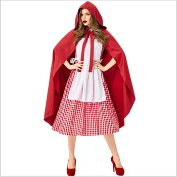 M, XL Little Red Riding Hood Kostiumas Karalienė Dress Helovinas Cosplay Vienodas Suaugusiųjų Cosplay Kostiumas šalis