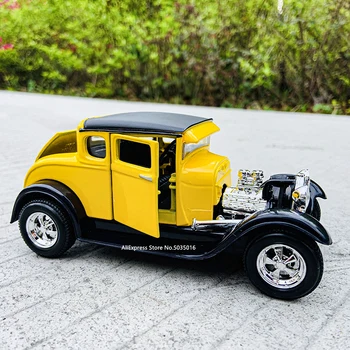 Maisto 1:24 Naujų 1929 Ford Modelis geltonas Lydinys Automobilio Modelį Amatų, apdailos kolekcijos žaislas įrankiai, dovanos su spaudimu Išgauto lydinio automobilio modelį