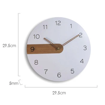 Medienos Modernaus Dizaino Sieninis Laikrodis Šiaurės Stiliaus Silent Laikrodis Apvalios 30cm Kambarį Apdailos Sieninis Laikrodis DFDS889