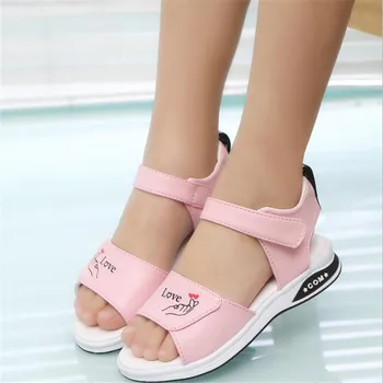 Mergaičių vasaros sandalai 2021 naujas mados laisvalaikio princess bateliai minkšti vienintelis anti slip atidaryti piršto vaikų paplūdimio bateliai