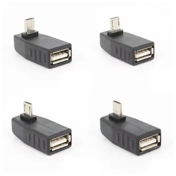 Micro USB Male Į USB 2.0 Female Lizdas OTG Adapteris Keitiklis Kištukas Kampu Jungtis