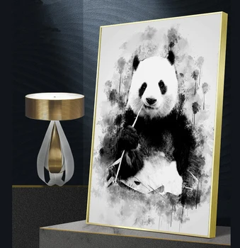 Mielas Panda Valgyti Bambuko Meno Drobė, Tapyba, Plakatas Spausdinimo Cuadros Sienos Meno Kambarį Namų Dekoro (be Rėmelio)