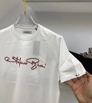 MILIJARDIERIUS T-shirt medvilnės vyrų 2021 m. vasarą naująjį o-kaklo Atsitiktinis siuvinėjimo Patogus, aukštos kokybės Dydžio 46-56 Trumpas rankovės marškinėliai