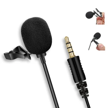 Mini Nešiojamas Clip-on Atvartas Lavalier Kondensatoriaus Mikrofonas Laidinis Mikrofonas Telefonu Kalbasi Vaizdo Susitikimas Dainos Įrašymas