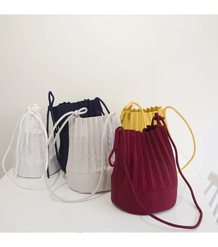 Miyake plisuotos drobės atsitiktinis vientisos spalvos pečių maišą rankinėje KARŠTO PARDAVIMO