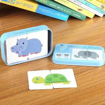 Montessori Kūdikių Pažinimo Įspūdį Žaislai, Vaikiška Vaikai Geležies Lauke Korteles Atitikimo Žaidimas Pažinimo Kortelės Automobilį Vaisių Gyvūnų Gyvenimo Dėlionės