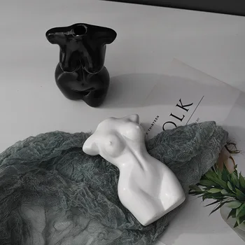 Moterų kūno porceliano vaza kūrybos smulkūs apdailos moters kūno formos vaza vaza jar rankų darbo menininko namų stalo lentynos apdaila