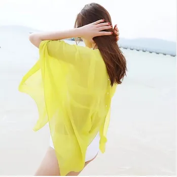Moterų Sexy Šifono Bikini Padengti Iki Paplūdimio Rankšluosčiai Kietas Vasaros Suknelės, Maudymosi Kostiumėlį