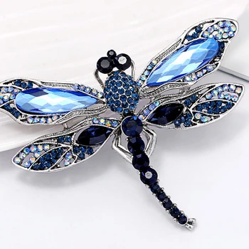 Mėlyna Kristalų Derliaus Dragonfly Sages Moterims Aukštos Klasės Mados Vabzdžių, Sagės, Segtukai, Kailis Reikmenys, Gyvūnų Papuošalai, Dovanos