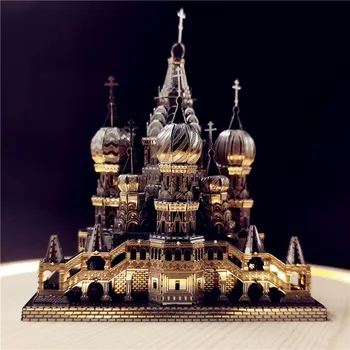 Nanyuan Gangda 3D trimatis Metalo Surinkti Europos Pastato Modelis Vasilijus Bažnyčios Dėlionė Vaikų Švietimo Žaislai