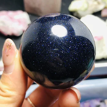 Natūraliai mėlyname jinsha crystal healing kamuolys, meditacija namų puošybai 45mm