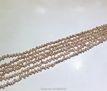 Natūralus rožinis purpurinis Gėlavandenių perlų vėrinį prarasti karoliukai 6strands 4X6mm 35cm