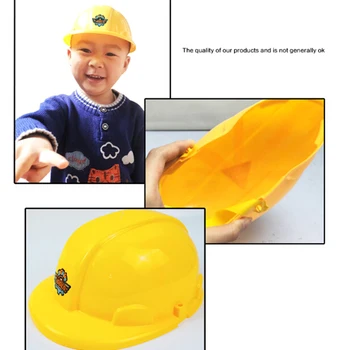 Naujas 1pc Geltona Modeliavimas Saugos Šalmas Apsimesti, Vaidmuo Žaisti Skrybėlę Žaislas Statybos Juokingi Dalykėliai Kūrybos Vaikams, Vaikų Dovanų
