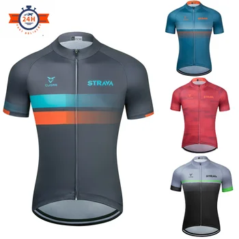 Naujas 2021 STRAVA komanda Dviračių džersis Quick Dry Vyrų drabužius Vasarą trumpomis rankovėmis MTB Dviratį Dviračiu Drabužių Maillot Ropa Ciclismo