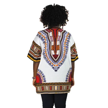 Naujas mados dizaino afrikos tradicinės spausdintos medvilnės Dashiki marškinėliai unisex