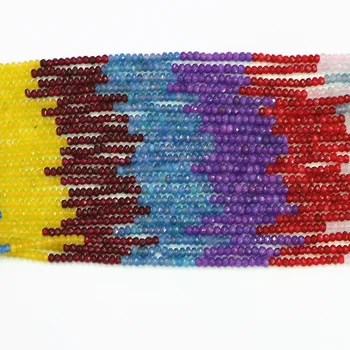 Naujas spalvotų akmenų 2x4mm karšto briaunotas abacus rondelle prarasti karoliukai tinka 