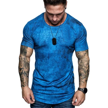 Naujas Vienspalvis Mados vyriški marškinėliai vyriški Laisvalaikio Viršuje 3DT-Marškinėliai Vasara O-Kaklo Marškinėliai Didelio Dydžio Streetwear