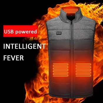 Naujas Žmogus Pėsčiųjų Liemenės Aukštos Kokybės Elektrinio šildymo striukė lauko sporto kailis žieminis paltas su bžūp, USB ir elektrinis šildymas