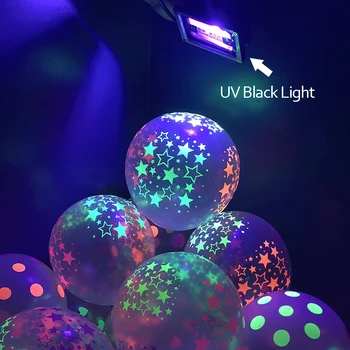 Neon Gimtadieniu Reklama Švyti Balionai UV Lempos Reaktyvusis 