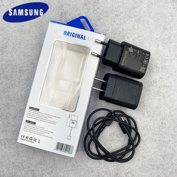 Originalus Samsung 25W Super Kroviklis Greito Įkrovimo Sienos Maitinimo Adapteris C Tipo Su USB C Kabelio Galaxy Note 10 20 S20 S21 A90 A80