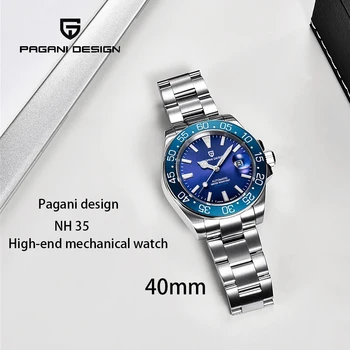 Pagani Dizaino, Aukščiausio lygio Prekės ženklas 2021 Naujas Vyrų Automatinis Mechaninis laikrodis Nerūdijančio Plieno Sapphire atsparus Vandeniui Vyras Žiūrėti Reloj Hombre