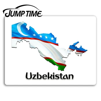 Peršokti Laiko Uzbekistano Žemėlapis Vinilo Lipdukai, Vėliavos Kietas Kelionės Lipdukas Bagažo Sunkvežimių Langą Bamperio Lipdukas Vandeniui Priedai