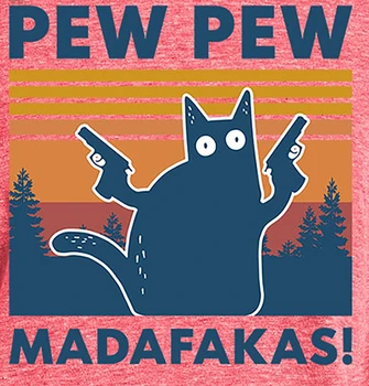 Pew Pew Madafakas Naujovė Funny Cat Spausdinimo Derliaus Įgulos Kaklo Moterų Minkštos Spalvos Medvilniniai Marškinėliai Humoro Harajuku Streetwear Dovana