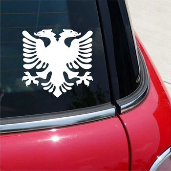Populiariausių Automobilių Lipdukai albanijos Vėliava Erelis Atspindintis Lipdukas Vandeniui Lipdukai ant Automobilio Galinio Buferio Vinilo Die Cut 20x19cm