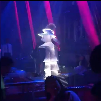 Pramoginiai Podiumo Veiklos Drabužius Etape led kostiumas Robotas Statramstis Kostiumas rgb lumious šokio spektaklis kostiumai