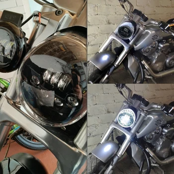 Priedai V-ROD Motociklo LED ŽIBINTŲ Aliuminio Juodas priekinis žibintas V Rod VROD VRSCA priekinis žibintas VRSC