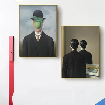 Rene Magritte Drobės Tapybos Siurrealizmo Klasiko Kūrinio Atgaminimas, Plakatai ir Spausdinimo Sienos paveiksl Namų Dekoro Cuadros