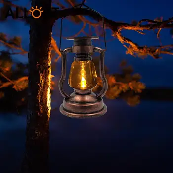Retro Klasika Žibalo Lempos Saulės Energija Varomas Žvakė Kabinti Šviesos Lauko Nešiojamų Žibintų, Šviesos, Antikvariniai Apdaila