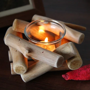 Retro Mediniai Driftwood Žvakių Laikiklis Kūrybos Žvakių Laikiklis Žvakė Arbatos Šviesos Turėtojo Stovi Žvakidė Romantiška Vakarienė TableDecor