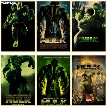 Retro stiliaus meno Marvel superhero serijos filmą Hulk Hulk Keršytojas Kraftpopieris Plakatas Šeimos Siena Baras, Kavinė Dekoratyvinės Sienų Lipduko