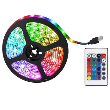 RGB Šviesos Su 16 Spalvų Nuotolinio Valdymo Vandeniui Simfoninis Neon Dekoratyvinės Šviesos Juostelės USB Spalvų Šviesos Juostelės Kambarys