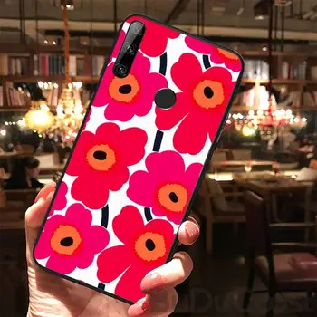 Riccu Raudonos Aguonos gėlių Telefoną Atveju Huawei Y5 Y6 Y7 Y9 Premjero 2019 Mėgautis 7 8 9 10 Plius