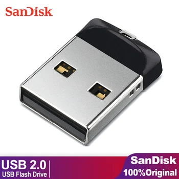 Sandisk USB Flash Drive Memoria 16GB 32GB 64GB Mini Didelio Greičio Automobilis Pendrive Disko Mini Metalo USB 2.0 Flash Drive Encryption