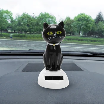 Saulės energija Varomas Drebulys Cat Kitten Lėlės Žaislas Automobilis Ornamentas, Dekoravimo, Rankdarbių, automobilių aksesuarai, interjero 2020 m.