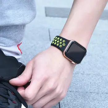 Silikono Dirželis Apple Watch Band 44mm 40mm Smart Watchband Sporto Apyrankę, Diržą 