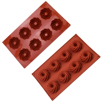 Silikono Rožių Žiedų Sukama Tortas Pelėsių Šokoladinis Sausainių Pyragas Pelėsių Ledų Minkštas Cukrus, Pudingas Kepimo Skardą Pelėsių Dekoro TXTB1