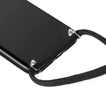 Silikono TPU Case for Xiaomi Mi Pastaba 2 3 PocoPhone F1 F2 Pro 10 Lite Jaunimo 9T Dangtelis su Karoliai Crossbody Virvė