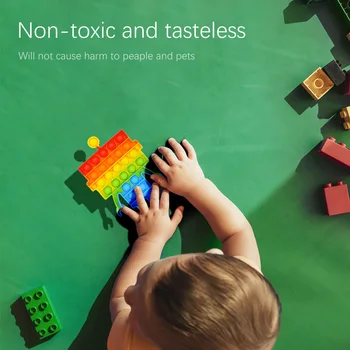 Silikono Vaivorykštė Robotas Formos Antistress Autizmo Išskleidimo Stumti Burbulas Jutimo Fidget Žaislas Suaugusiųjų Vaikas Įtempių Dėlionės, Žaislų