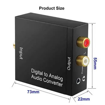 Skaitmeninis Pluošto Ruožtu Analoginis Garso Keitiklis Optinis Įkalbinėti Toslink Skaitmeninio į Analoginį Keitiklis RCA L/R, Stereo Audio Adapteris
