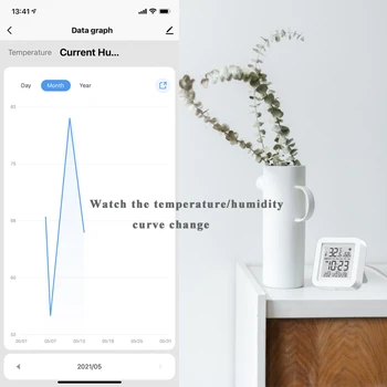 Smart Wifi Drėgmės Jutiklis Temperatūros Jutiklis Duomenų Sinchronizavimo Tuya APP Nuotolinio Realiuoju laiku Stebėti Paramos Alexa 